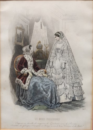 Lot 257 - Four Parisian fashion magazine prints; a print...
