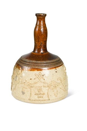 Lot 114 - A stoneware whisky flask, 19th century