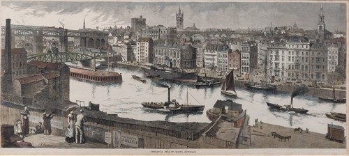 Lot 267 - Newcastle from St Mary's Gateshead, print, 25...