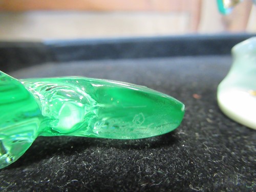 Lot 58 - A Lalique green glass model butterfly, 5.5cm,...