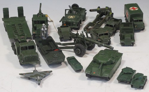 Lot 165 - A quantity of Dinky and other military diecast...