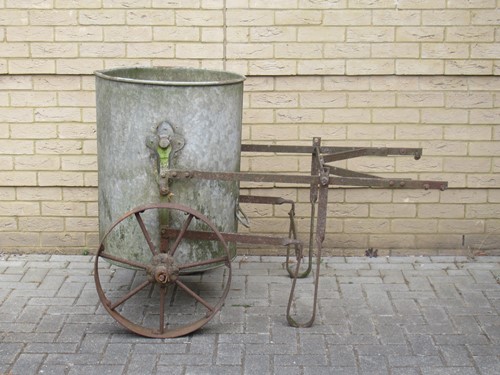 Lot 591 - A galvanised watercarrier on wheels 97 x 100 x...