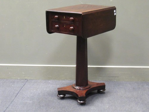 Lot 484 - An early Victorian mahogany work table, the...
