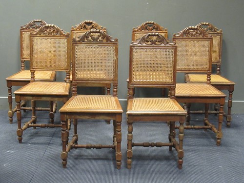 Lot 561 - A set of eight 19th century French carved oak...