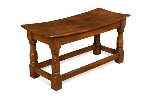 Lot 218 - Robert 'Mouseman' Thompson, an oak long stool