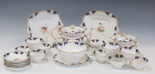 Lot 87 - Remains of Staffordshire porcelain tea service,...