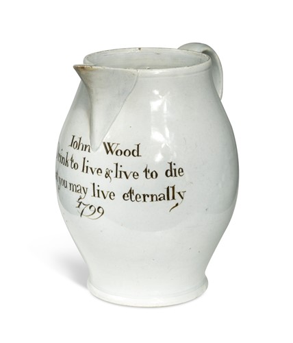 Lot 105 - A large pearlware jug, late 18th century