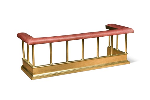 Lot 418 - A brass club fender, 20th century