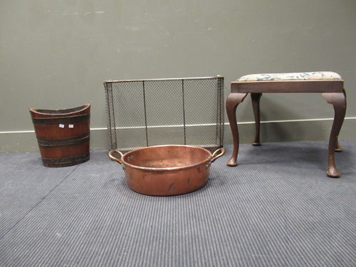 Lot 568 - A brass bound mahogany coal bucket, large...