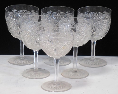 Lot 78 - A large suite of cut glass drinking glasses,...