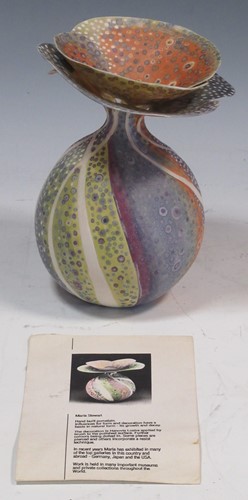 Lot 53 - Maria Stewart hand made porcelain vase with...