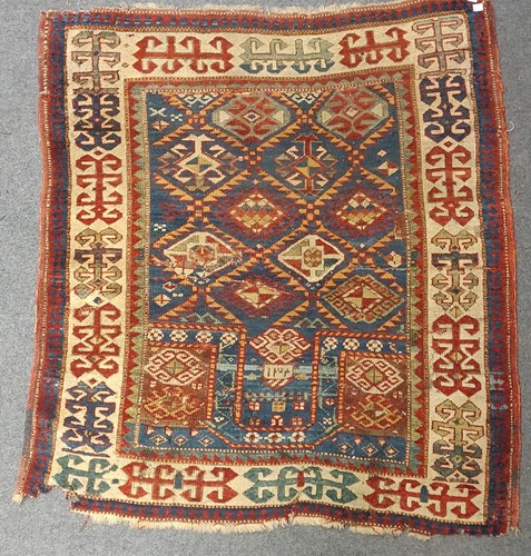 Lot 484 - A late 19th century Kazak rug, 130 x 111cm