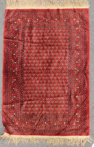 Lot 504 - Four small tribal mats and two bag faces, 103...