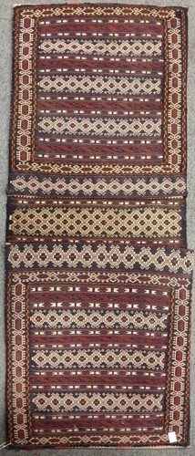 Lot 488 - Six assorted flatwoven/soumak bags and mats,...