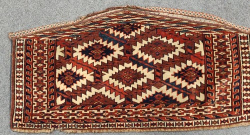Lot 493 - Two finely woven Tekke/Yomut chuvals and a...