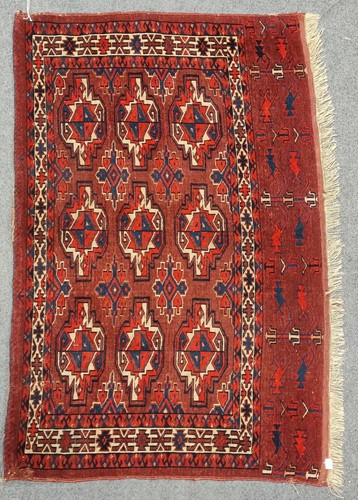 Lot 500 - An early 20th century Yomut chuval (two...