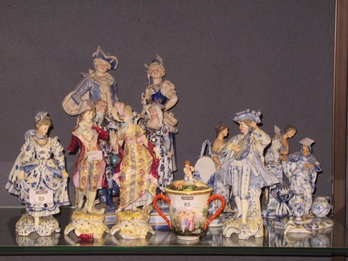 Lot 83 - A collection of continental figure groups;...