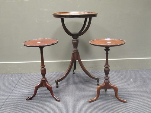 Lot 437 - A mahogany dish topped tripod table converted...