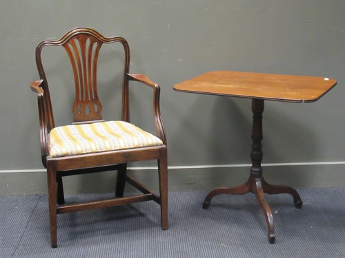 Lot 448 - A George III mahogany elbow chair together...