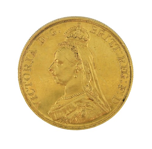 Lot 67 - Victoria gold 5 pounds, 1887, Jubilee head of...