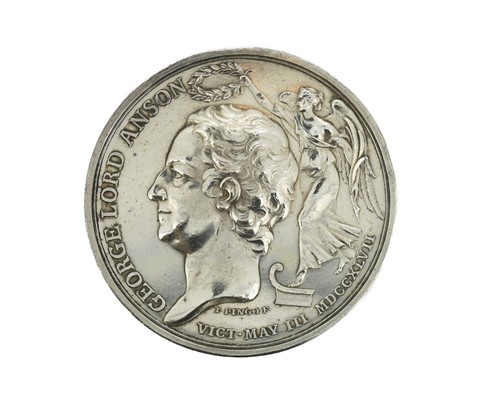 Lot 81 - George Lord Anson, 1747 silver medal by T....