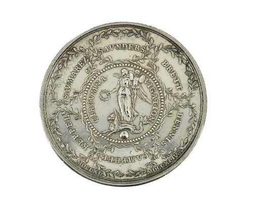 Lot 81 - George Lord Anson, 1747 silver medal by T....