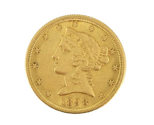 Lot 89 - USA gold $5 1898, Liberty Coronet head left
