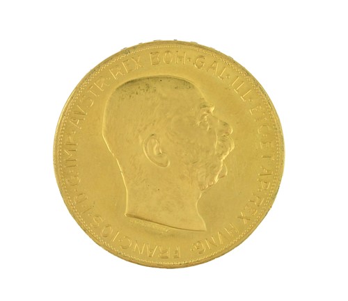 Lot 102 - Franz Joseph I gold 100 Corona, 1915 restrike,...