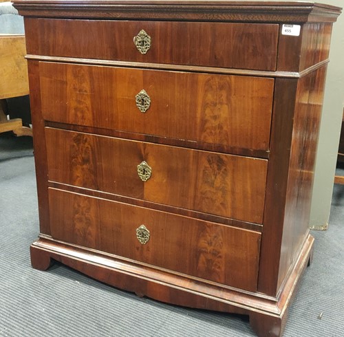 Lot 455 - A Continental mahogany commode, 19th century,...