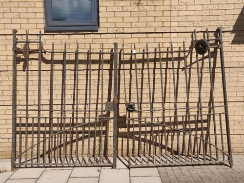 Lot 599 - A set of cast iron gates by Boulton & Paul of...