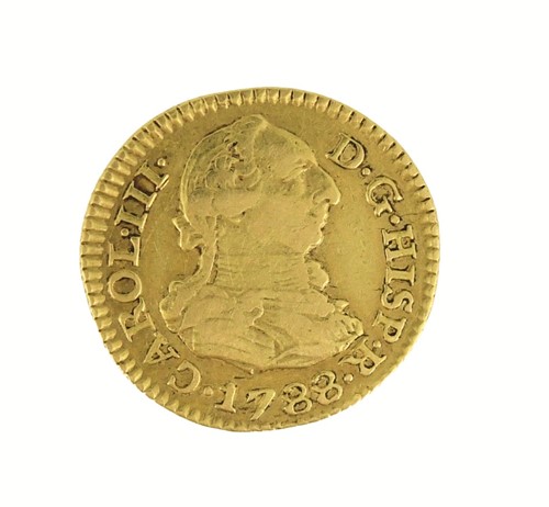 Lot 126 - Charles III gold half escudo, Seville mint,...