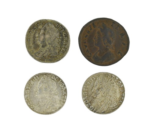 Lot 147 - George II sixpences: 1746 Lima; 1758 Hearts...