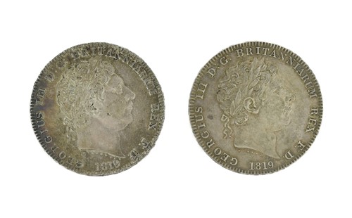 Lot 148 - George III crowns 1819, LIX and LX (2)