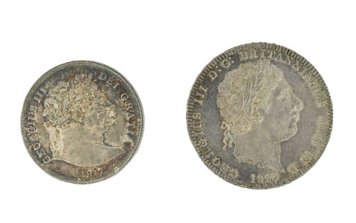 Lot 149 - George III crown LX 1820, and half crown 1817,...