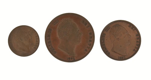 Lot 150 - William IV 1831 proof penny, half penny (W W)...