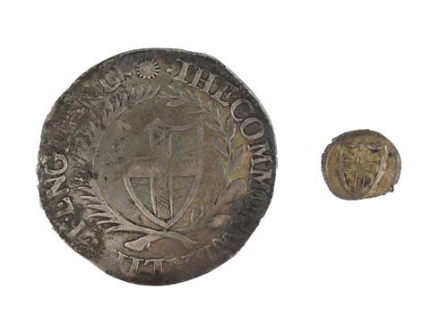 Lot 169 - The Commonwealth 1653 shilling, obv. shield...