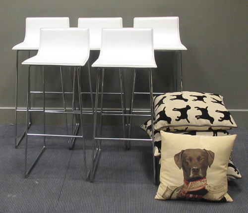 Lot 354 - A set of five Jasper Conran bar stools, 92cm...