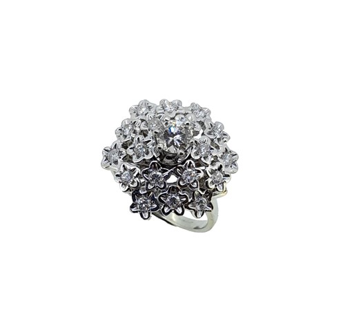 Lot 163 - A fancy diamond cluster ring