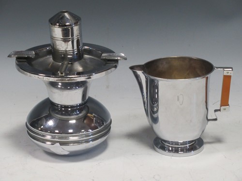 Lot 73 - An Art-Deco table ashtray and a plated jug