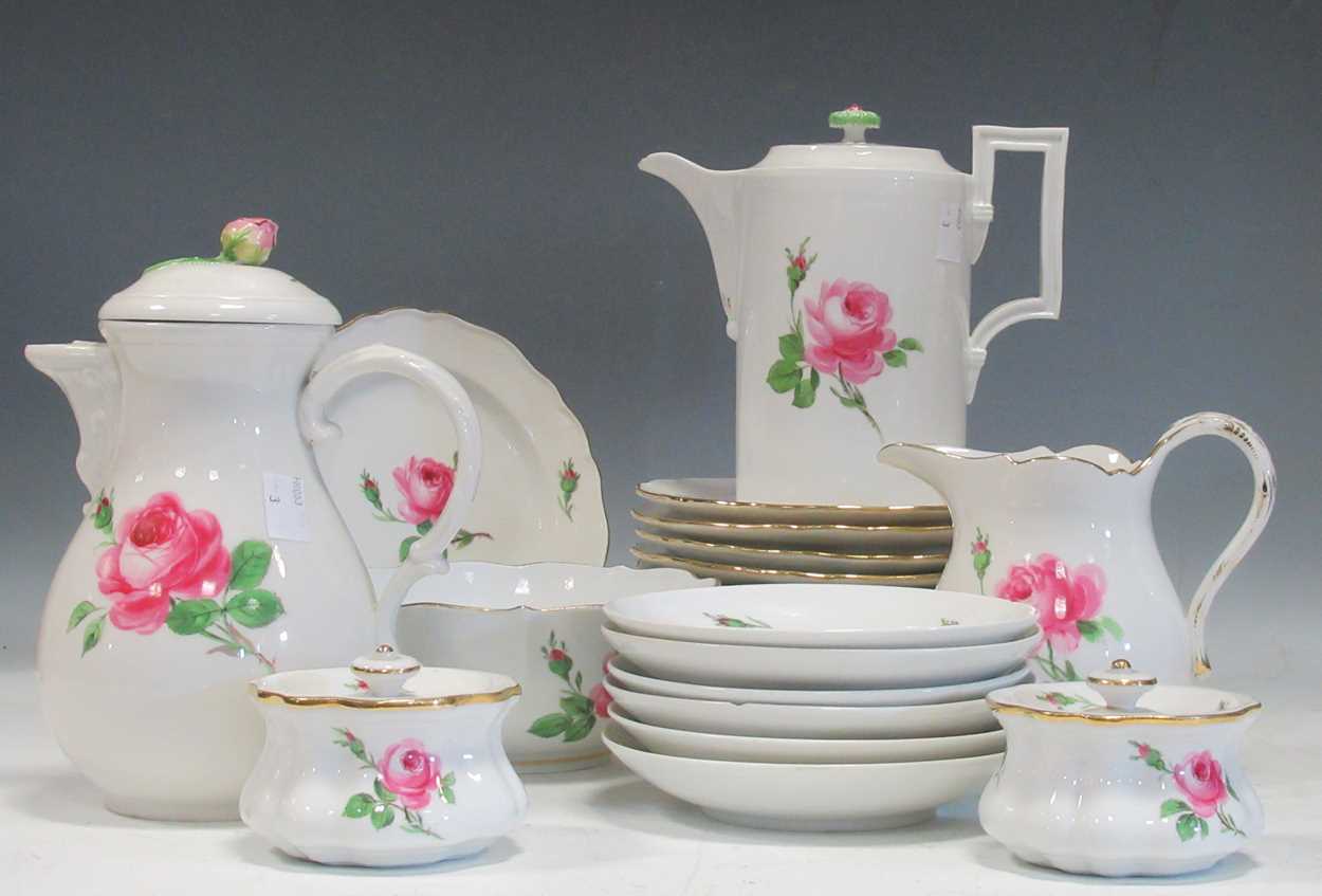 Lot 18 - 'Dresden' (cross swords mark) floral pattern...