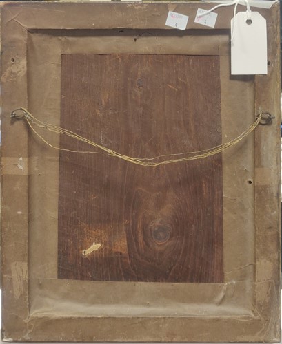 Lot 229 - A small reverse glass picture of a lady with a...