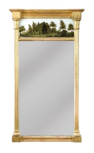 Lot 345 - A gilt framed pier mirror, 19th century