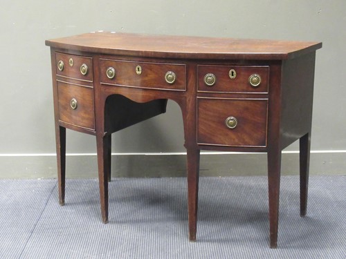 Lot 360 - A George III mahogany bow front sideboard, 85...
