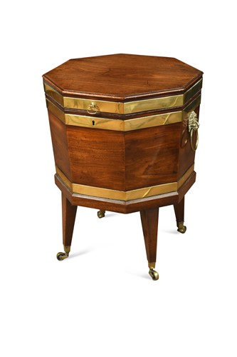 Lot 284 - A George III mahogany brass bound cellarette