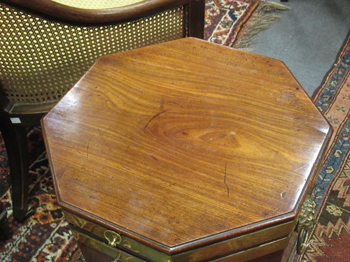 Lot 284 - A George III mahogany brass bound cellarette
