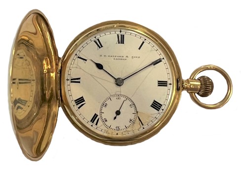 Lot 302 - Halford & Sons, London - An 18ct gold full hunter dress pocket watch