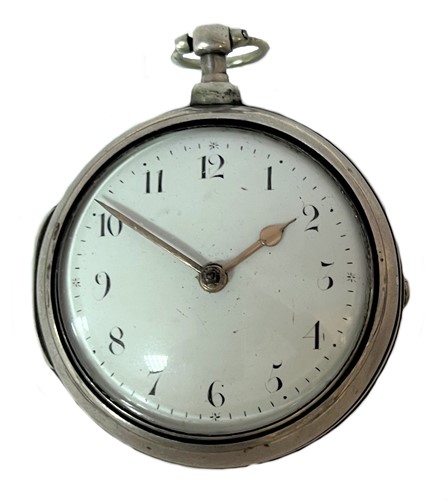 Lot 286 - Edward Staines, London - An early 19th century Sterling silver pair cased pocket watch
