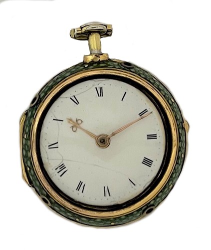 Lot 292 - Charles Cabrier II, London - A late 18th century quarter repeating pair cased pocket watch