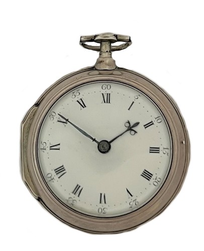 Lot 280 - Thomas Gregsby, London - An 18th century Sterling silver pair cased pocket watch