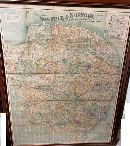 Lot 43 - Two framed wall maps.  Oarsmans map of the...